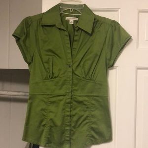 Green Banana Republic cap sleeve shirt, size 2